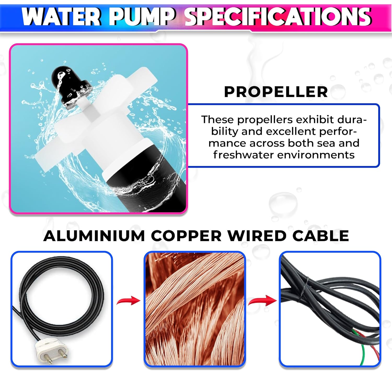 18W Submersible Water Pump (1100LPH/ 1.85m) amiciKart