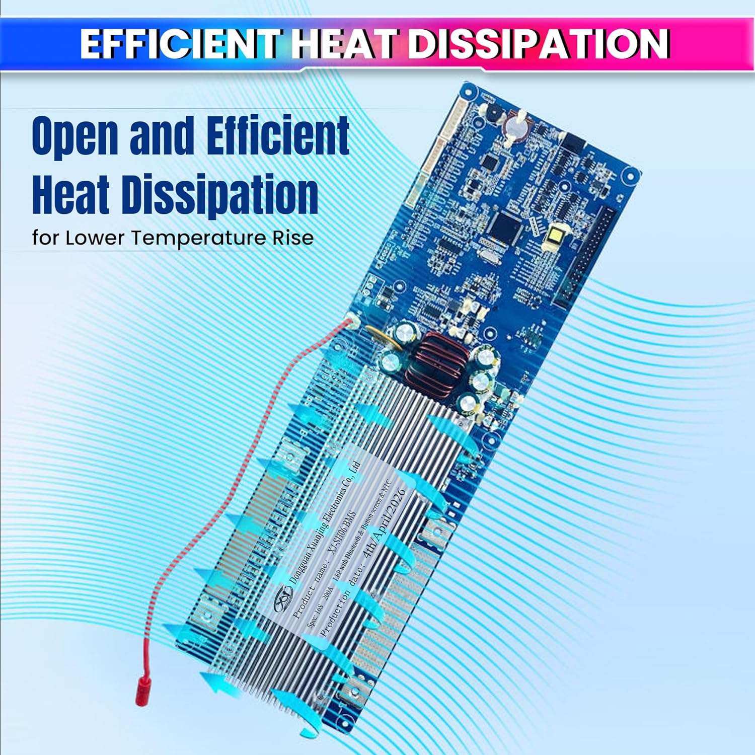 7S–16S 200A Smart BMS for LiFePO4 Battery Pack | Bluetooth App + Display
