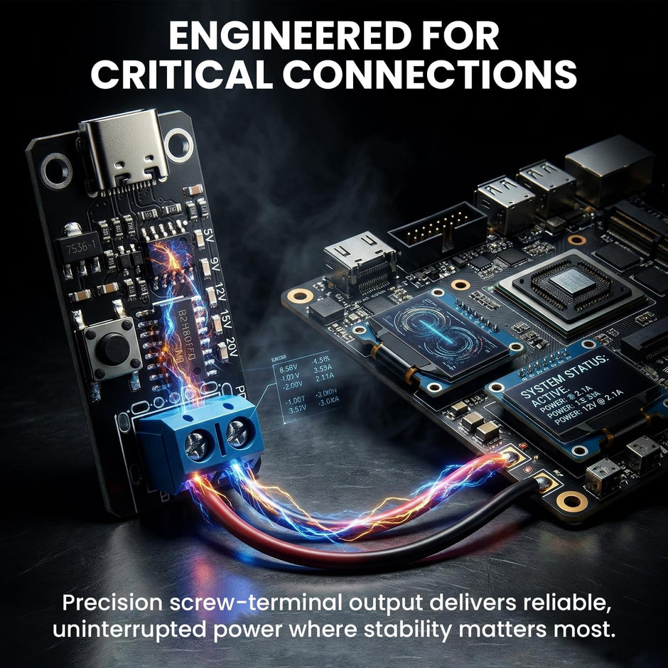USB-C PD Trigger Module 100W 5A | 5V-20V Adjustable Output with LED