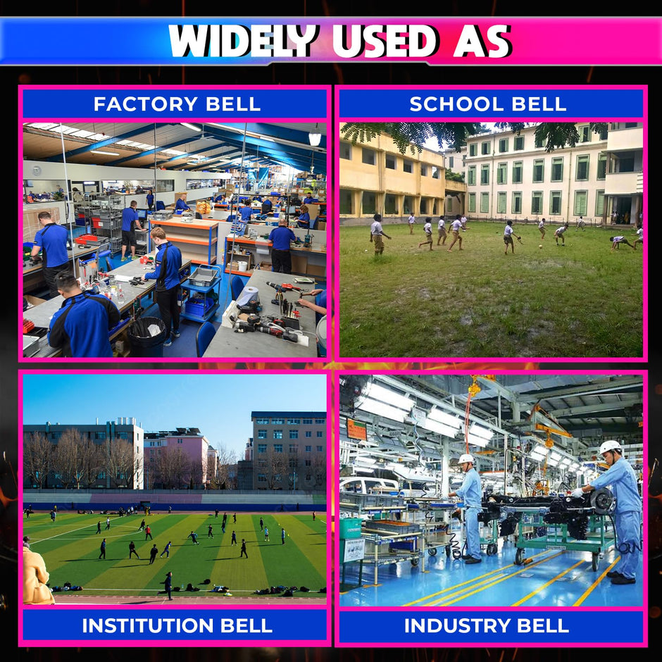 Automatic School Bell 120dB with Weekly Timer, 40 Programs & 1–99s Ring, 220V amiciKart