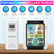 Digital Weather Station, Outdoor/Indoor Temperature and Humidity Monitoring Device with Touch Screen and Clock Function