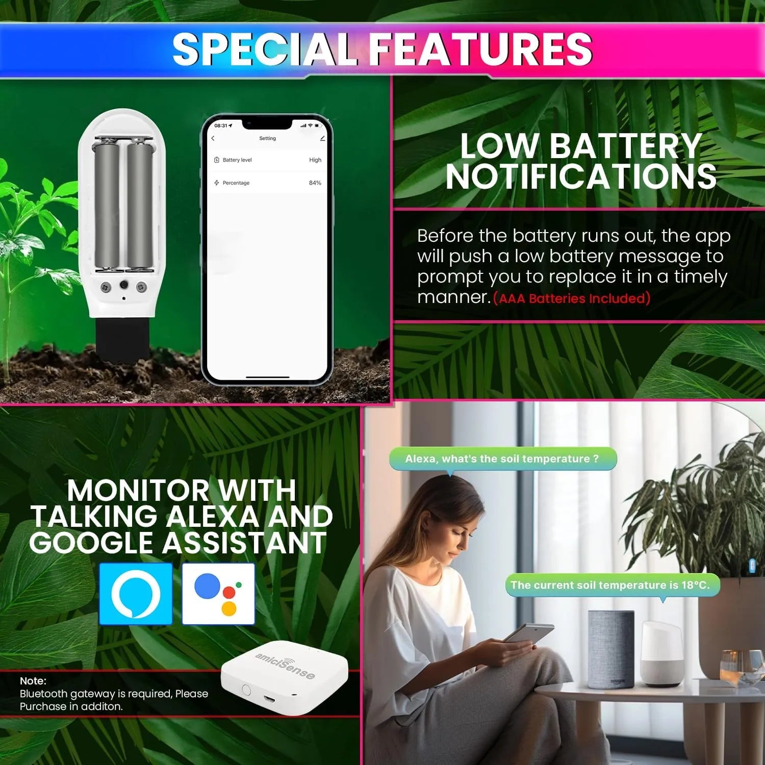 amiciSense 2-in-1 Soil Moisture and Temperature Sensor, Wireless Hygrometer for Potted Plants Garden (Pack of 3) 2-in-1 Soil Moisture and Temperature Sensor with Wireless Bluetooth Hygrometer for Garden & Potted Plants (Pack of 3) amiciKart amiciSense 2-in-1 Soil Moisture and Temperature Sensor, Wireless Hygrometer for Potted Plants Garden (Pack of 3) c0tmiz-hs.myshopify.com