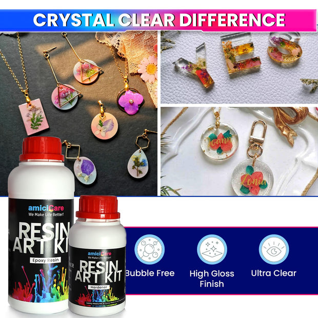 Premium Epoxy Resin Art Kit – Crystal Clear, High Gloss DIY Craft Resin ( 700ml )