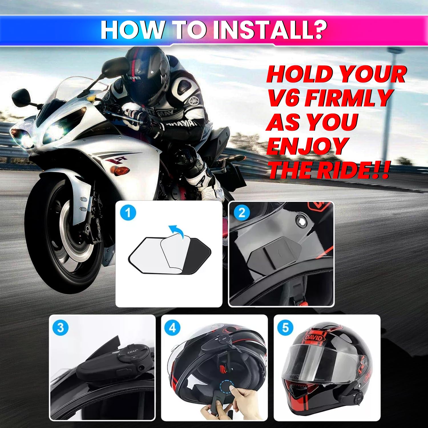 Intercom Mounting Clip Compatible with Ejeas V6, V6 Pro, V4 Plus Intercom amiciKart c0tmiz-hs.myshopify.com