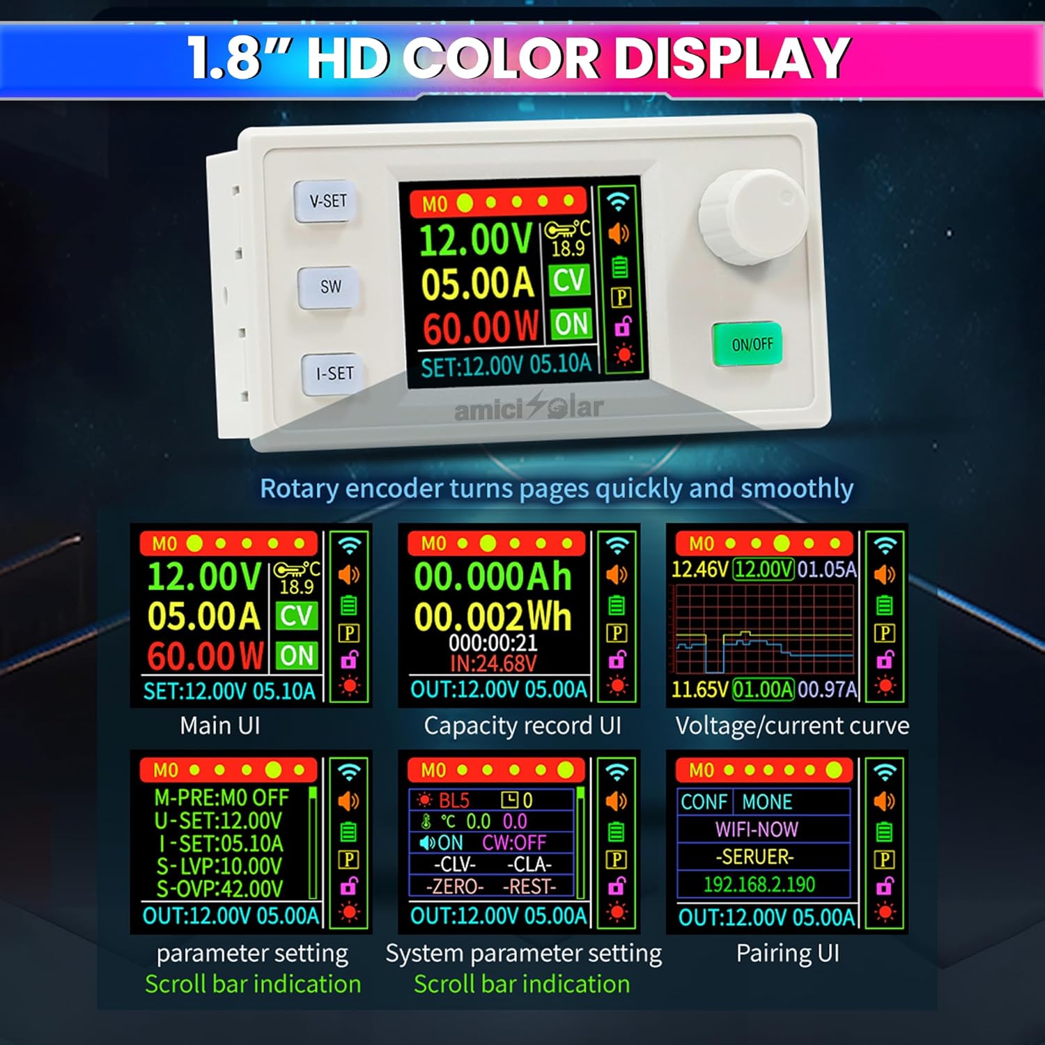 XY12530S CNC DC Adjustable Power Supply Module 3750W 125V 30A with Color LCD Display