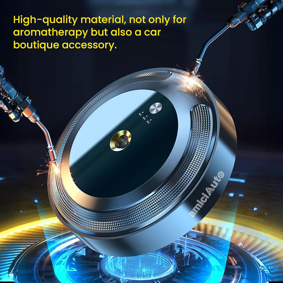 Smart Electric Essential Oil Diffuser for Car with Ultrasonic Atomization, 3 Aroma Modes