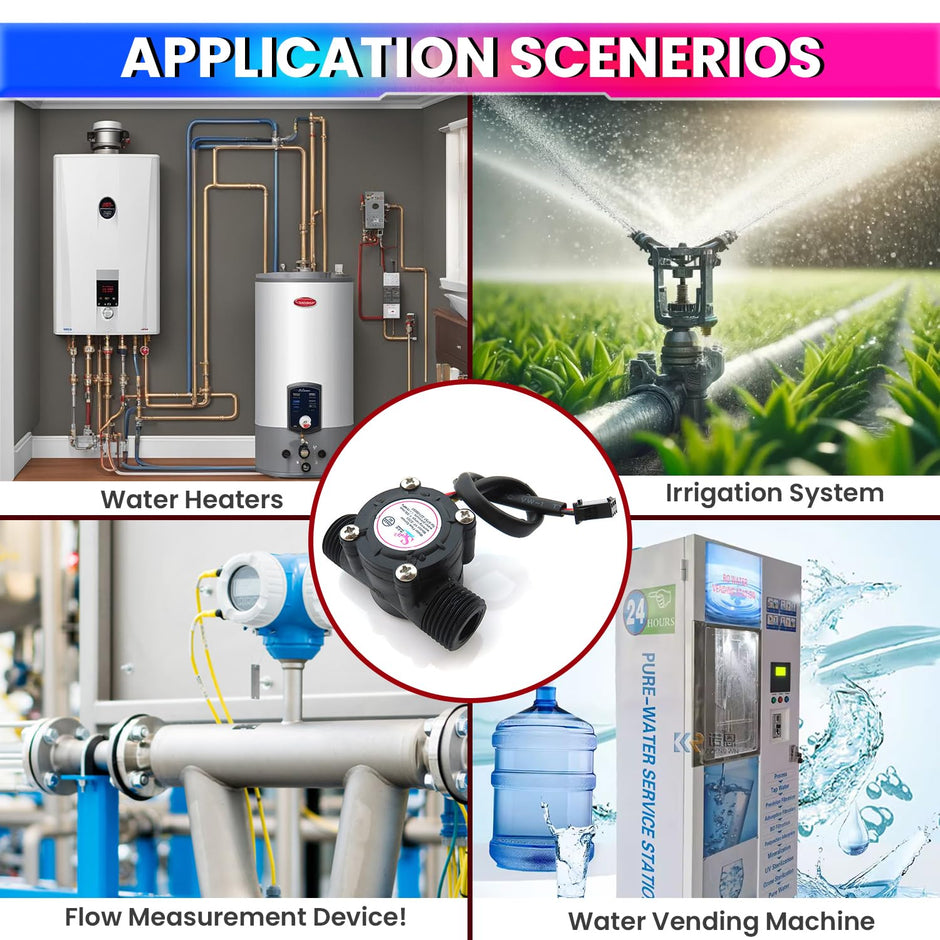 G1/2 Water Flow Sensor – Hall Effect, 1–30L/min Range, Accurate Water Flow Measurement