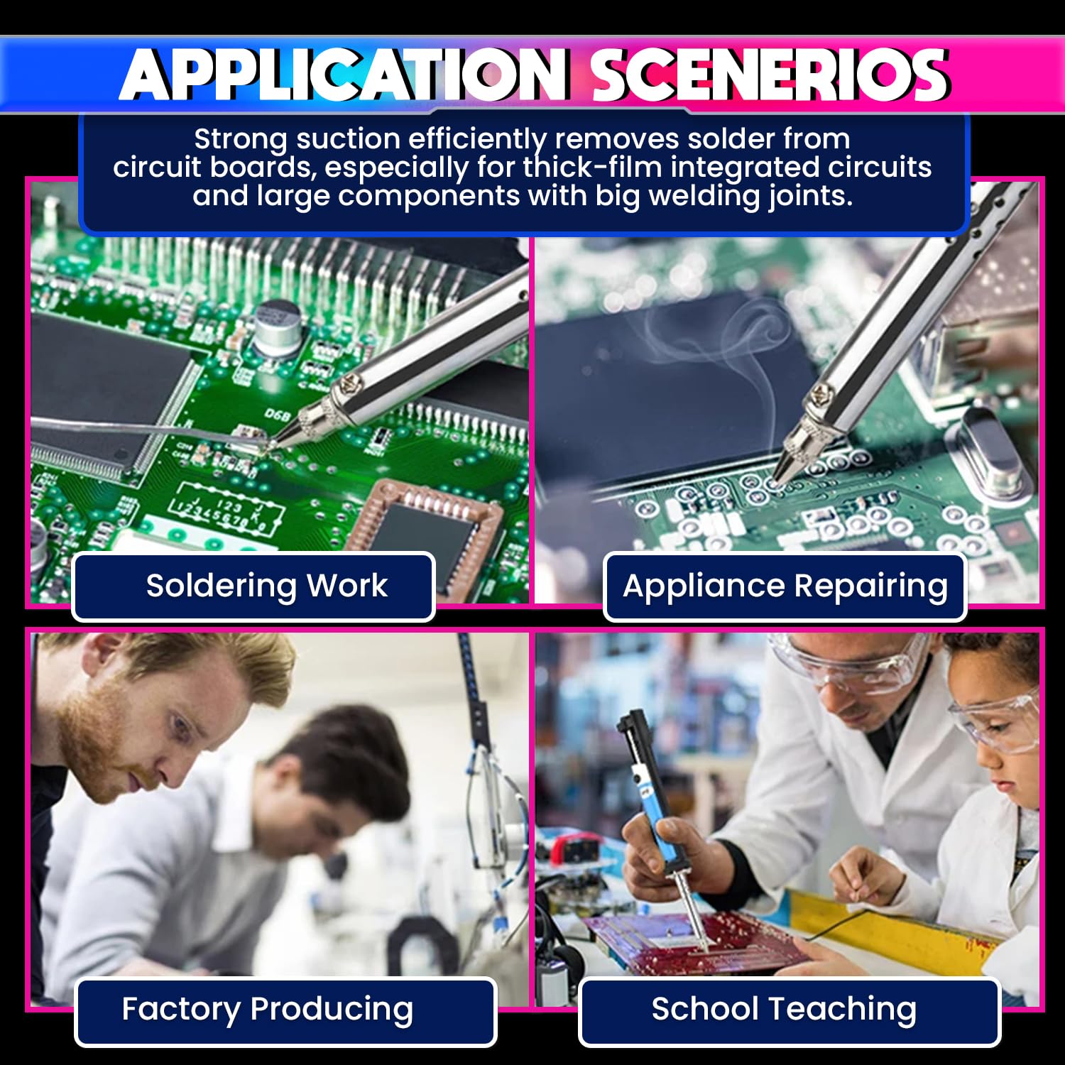 2-in-1 Electric Desoldering Pen Built-in Heating & Suction, One-Hand Operation for Circuit Board Repair amiciKart