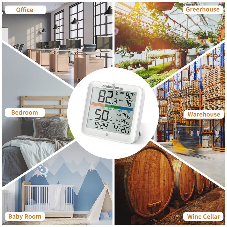 AS-55 Weather Station Hygrometer Thermometer with Clock – Temp & Humidity Display (1 Pc)