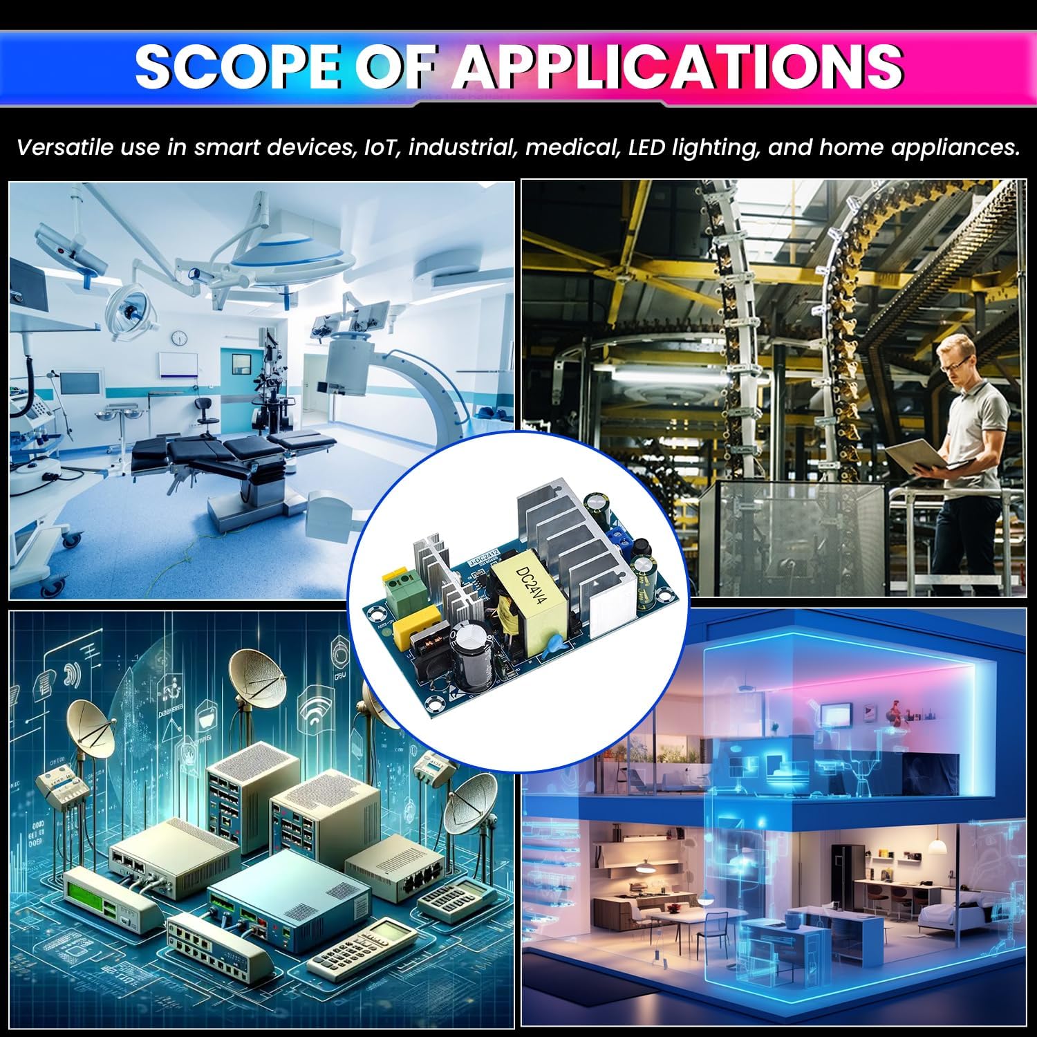 AC to DC Power Supply Module, 4A 24V 100W Reliable Power Conversion Board for Electronics, LED, & More amiciKart c0tmiz-hs.myshopify.com