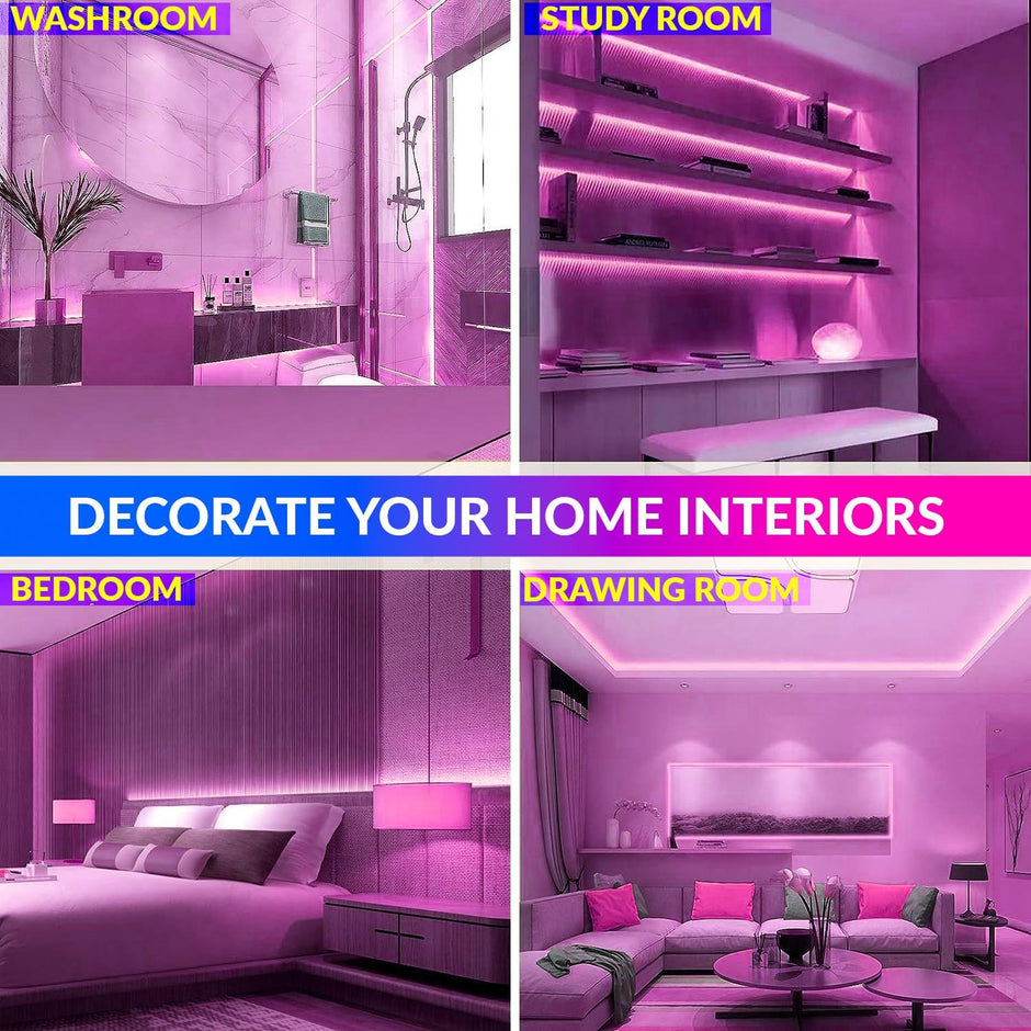 Pink 5M LED Strip Light Flexible Waterproof Decorative String For Diwali, Christmas or Home Décor