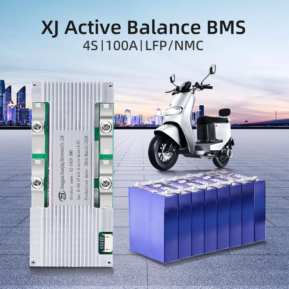 4S 12V 100A BMS for LiFePO4 Battery with 1A Active Balancer