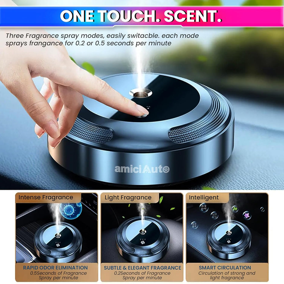 Smart Electric Essential Oil Diffuser for Car with Ultrasonic Atomization, 3 Aroma Modes