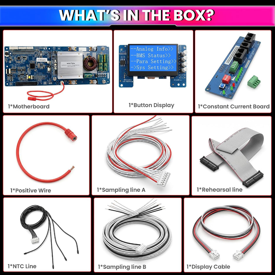 7S–16S 100A Smart BMS for LiFePO4 Battery Pack |  Solar Energy Storage Battery Management System