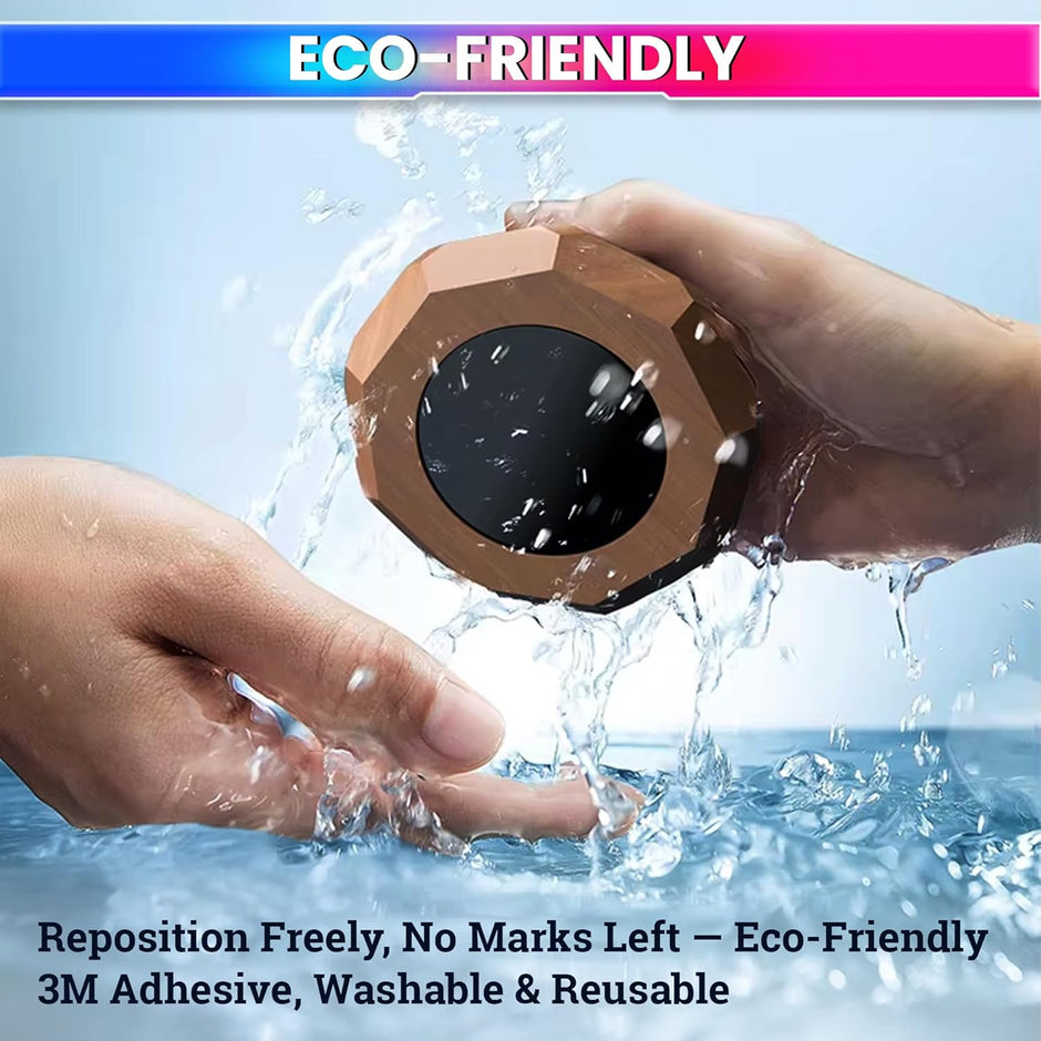 Rotating Car Air Freshener with Natural Walnut Body, Solar Powered Aromatherapy Diffuser