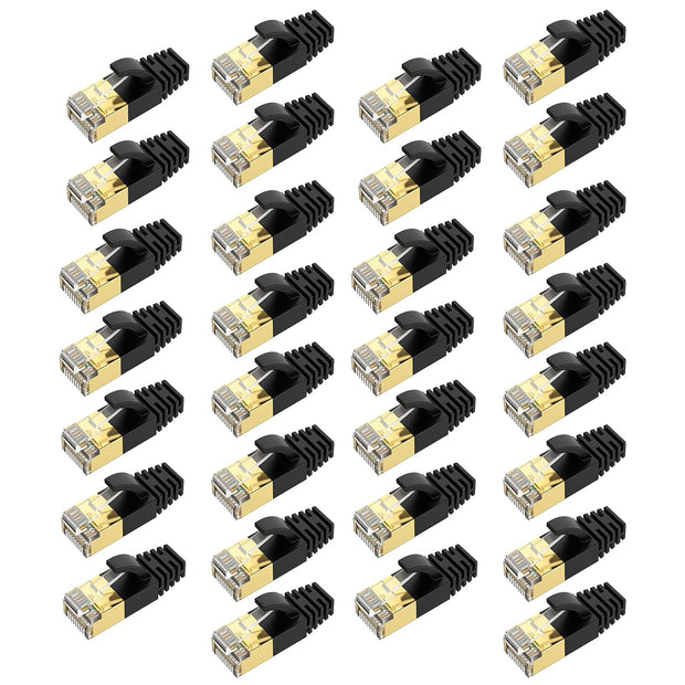 RJ45 CAT7 Shielded Ethernet Termination Plug Pack of 30 – Zinc Alloy Field Termination Connector for 22–23 AWG Cables