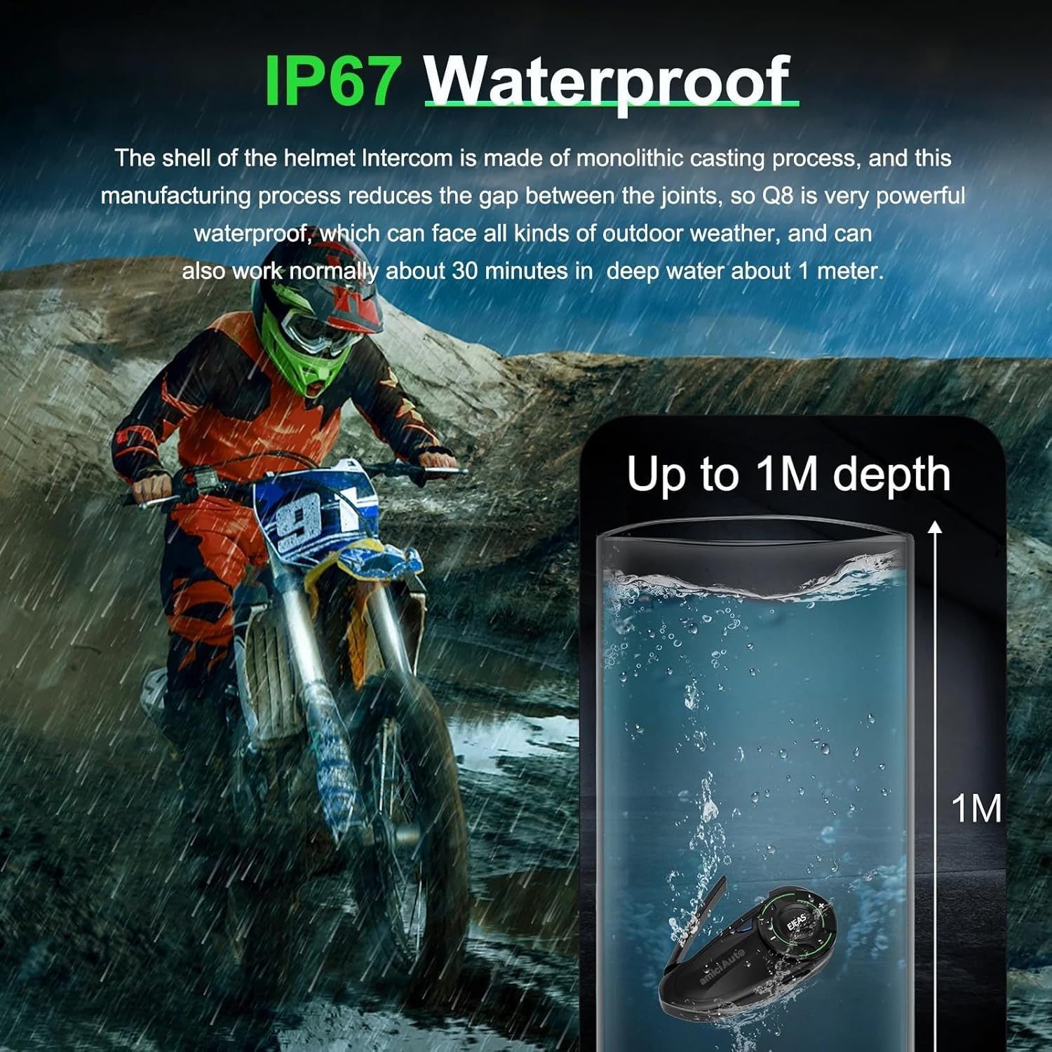 Q8 Mesh Helmet Intercom Bluetooth Connect Up to 6 Riders, CVC Noise Reduction -3D Sound amiciKart c0tmiz-hs.myshopify.com