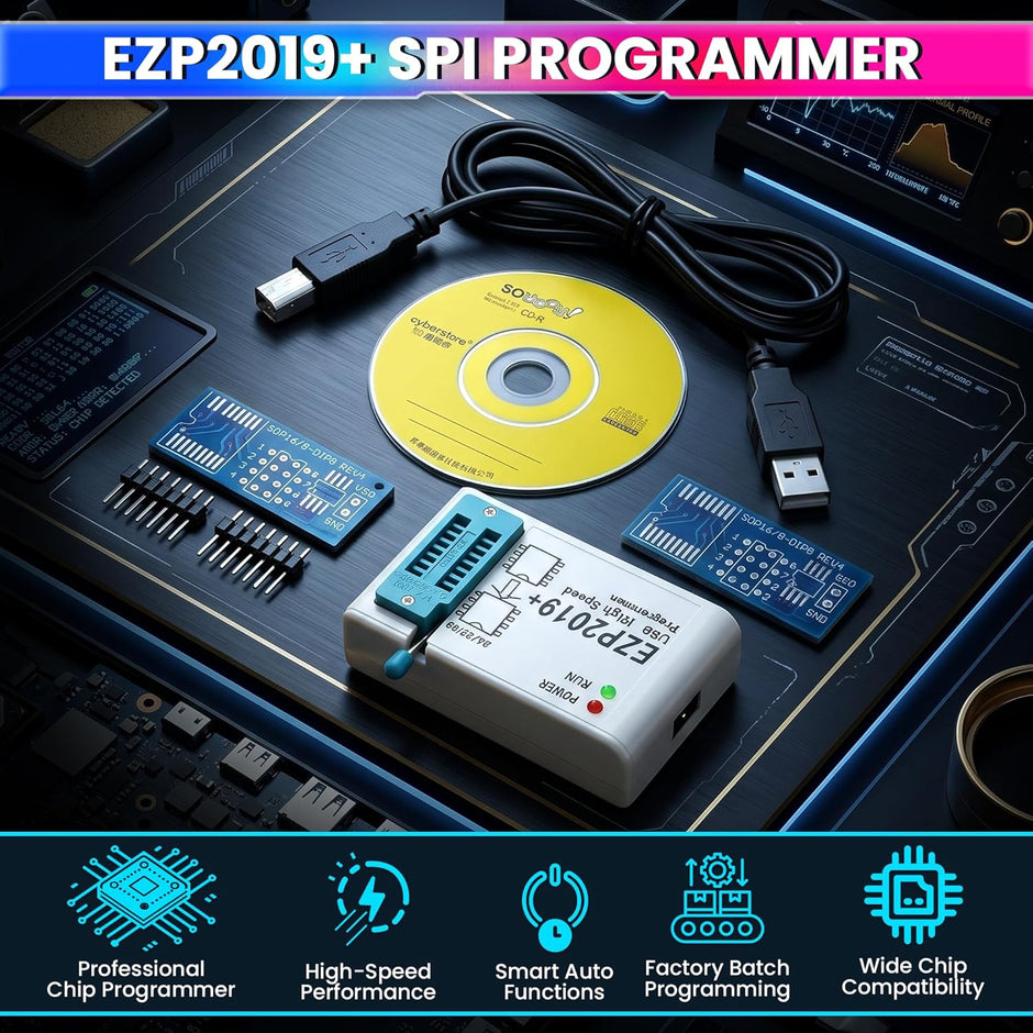 EZP2019+ High-Speed USB SPI Programmer for EEPROM/BIOS Flash Chip Programming