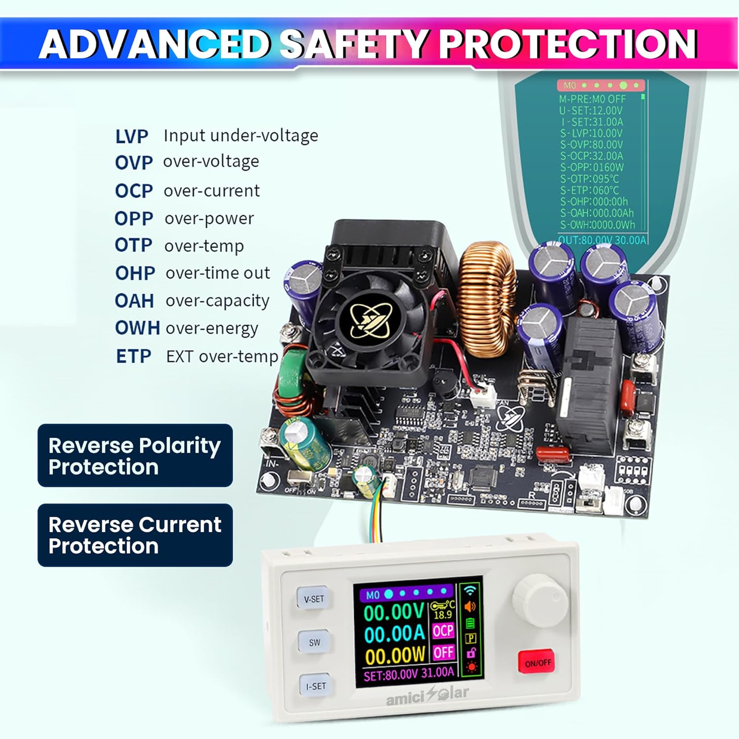 XY8030S 2400W 80V 30A DC Power Supply Module with LCD & MPP