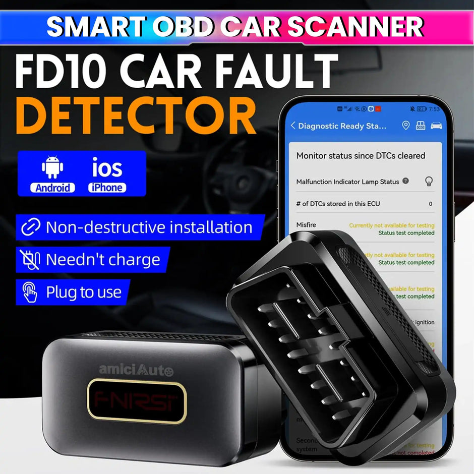 OBD2 Bluetooth 5.1 Car Scanner Full-System Code Reader with 12 Functions, Fault Detection & Performance Tests