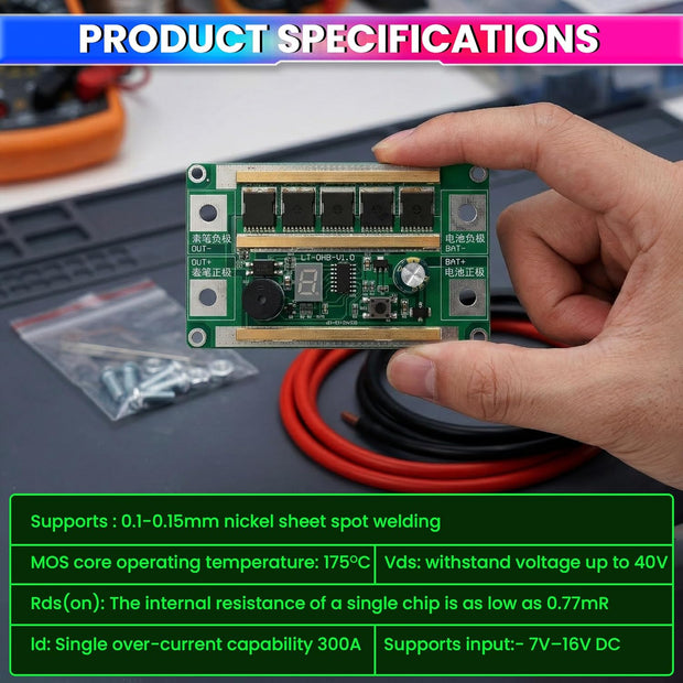 300A Spot Welding Machine Kit 12V | Easy DIY Battery Spot Welder for 18650 Packs