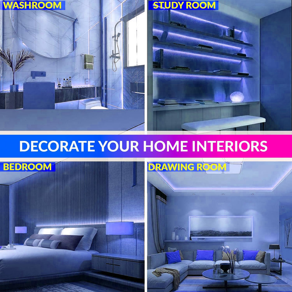Blue 5M LED Strip Light Flexible Waterproof Decorative String For Diwali, Christmas or Home Décor