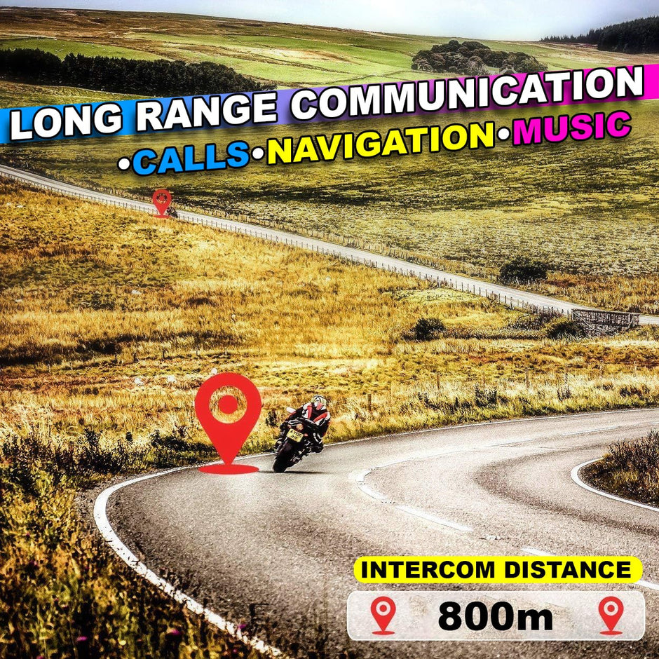 Ejeas V6 Pro Helmet Bluetooth Intercom for 6 Riders, Headphone with Mic (Double Unit) amiciKart