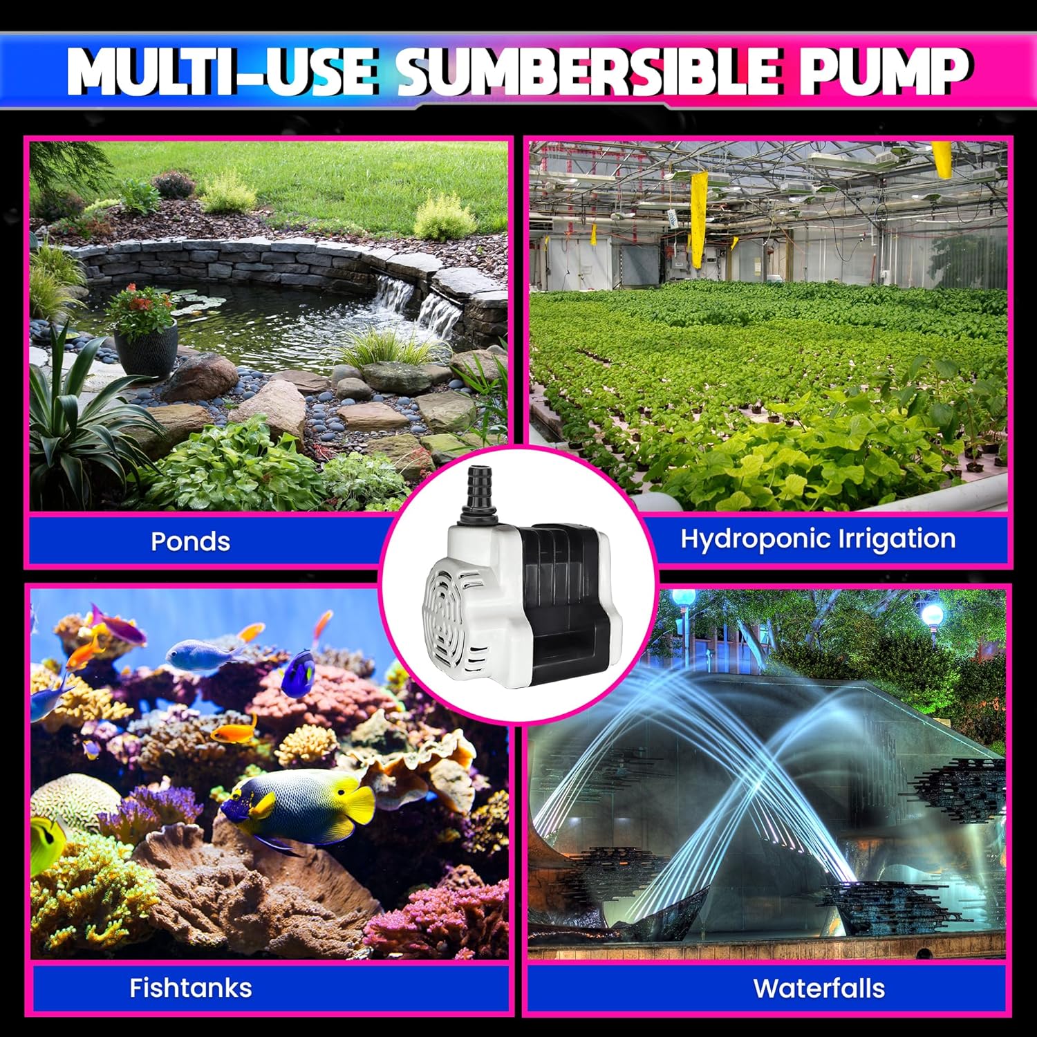 18W Submersible Pump with Pure Copper Winding Motor (750LPH/1.5m) amiciKart c0tmiz-hs.myshopify.com