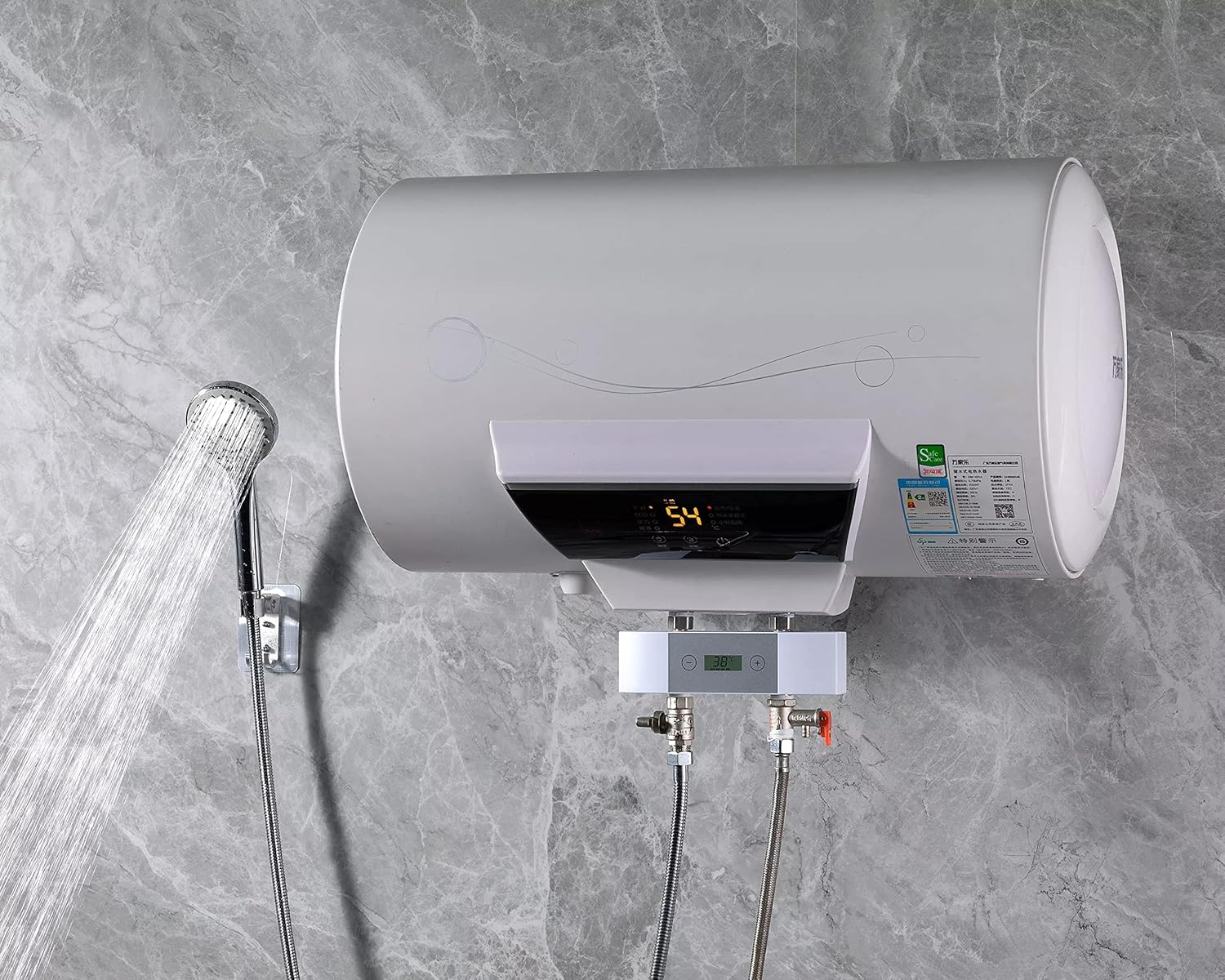 Thermostatic Geyser Water Mixer Valve, Automatic Temperature Control Hot Cold Water Mixing