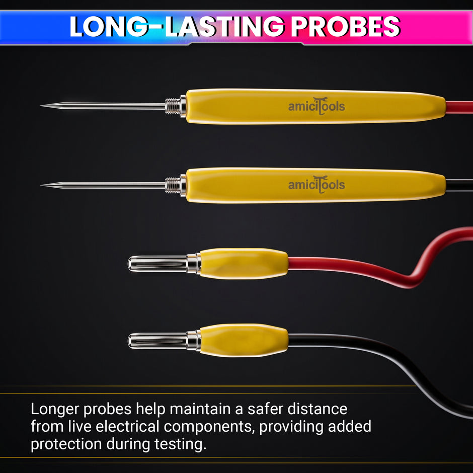 Reusable Extra Long Pins Test Leads Probe Replacement Pair Cable for Digital Multimeter