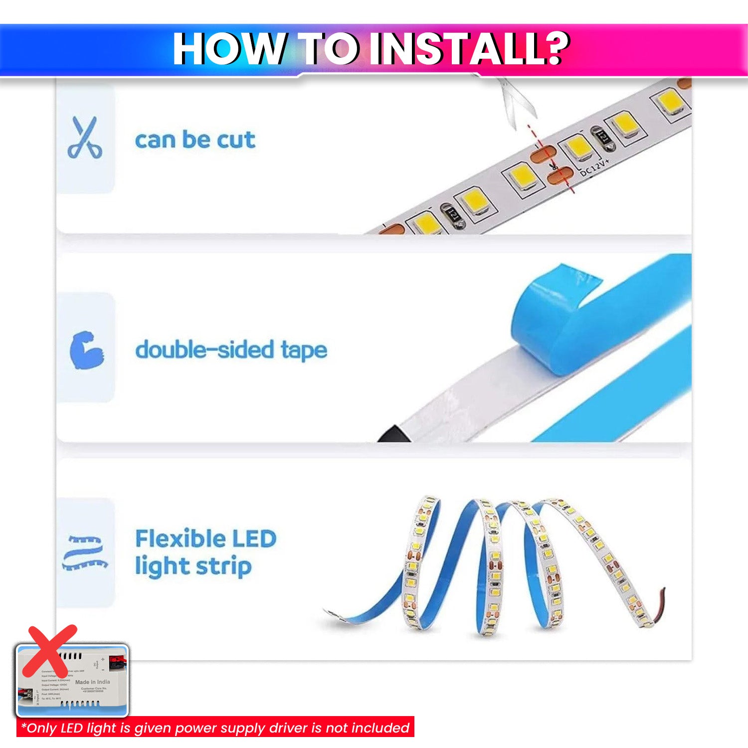 5M LED Strip Light Flexible, Colourful Bright Lights for Festivals or DIY Home Decoration With 60 LEDs/M amiciKart