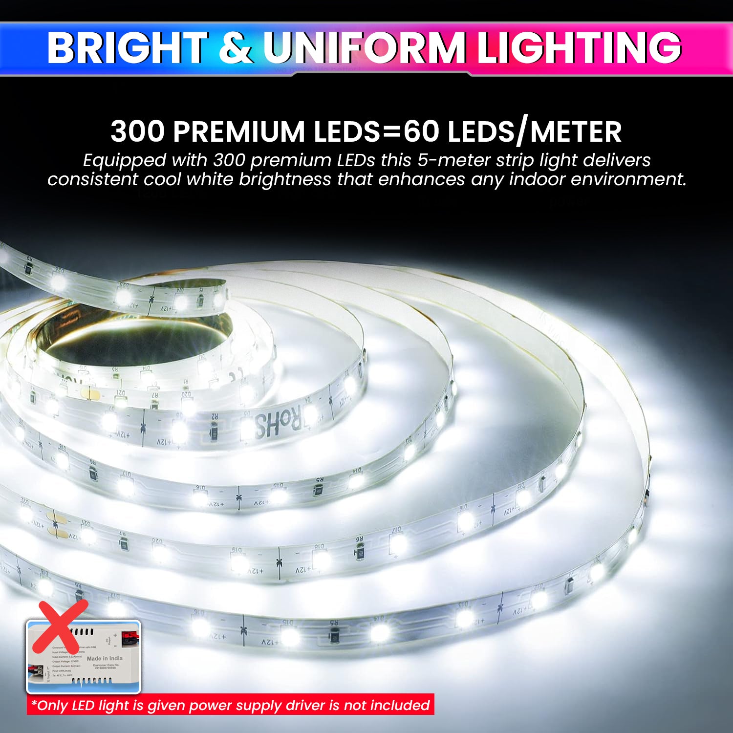 5M LED Strip Light Flexible, Colourful Bright Lights for Festivals or DIY Home Decoration With 60 LEDs/M amiciKart c0tmiz-hs.myshopify.com