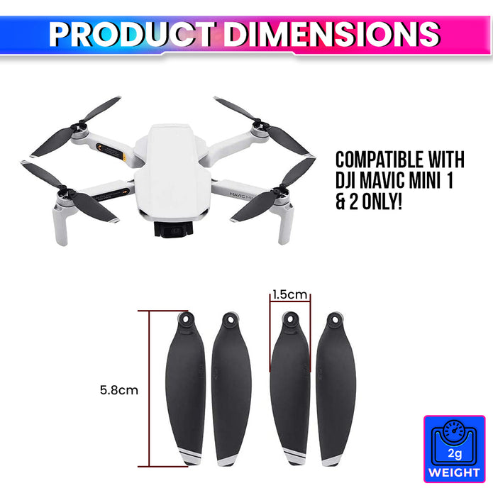 DJI Mavic Mini 1/2 Propellers, Light-Weight and Low-Noise Propellers, Black
