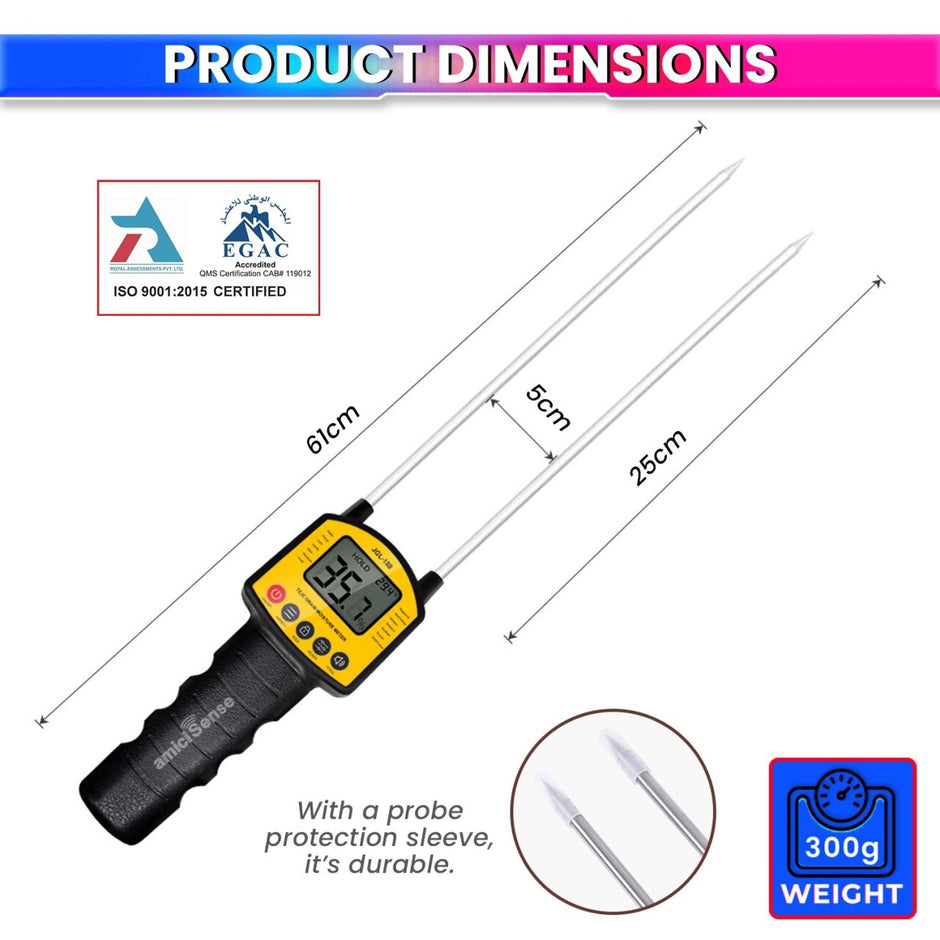 Grain Moisture Meter Handheld Humidity Tester for Wheat, Rice, Corn, etc with 4 AA Battery amiciKart c0tmiz-hs.myshopify.com