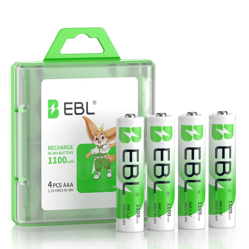 EBL AAA Rechargeable Batteries 1100mAh – High Capacity Ni-MH 1.2V AAA Batteries, Pack of 4 amiciKart c0tmiz-hs.myshopify.com