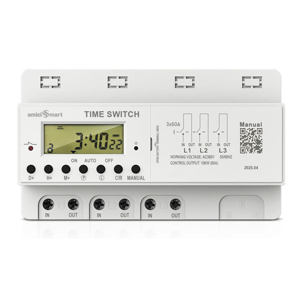 Digital Timer Switch for Heavy Load Use LCD Display Weekly Timer Relay with 380V 60A 3 Phase, 50Hz