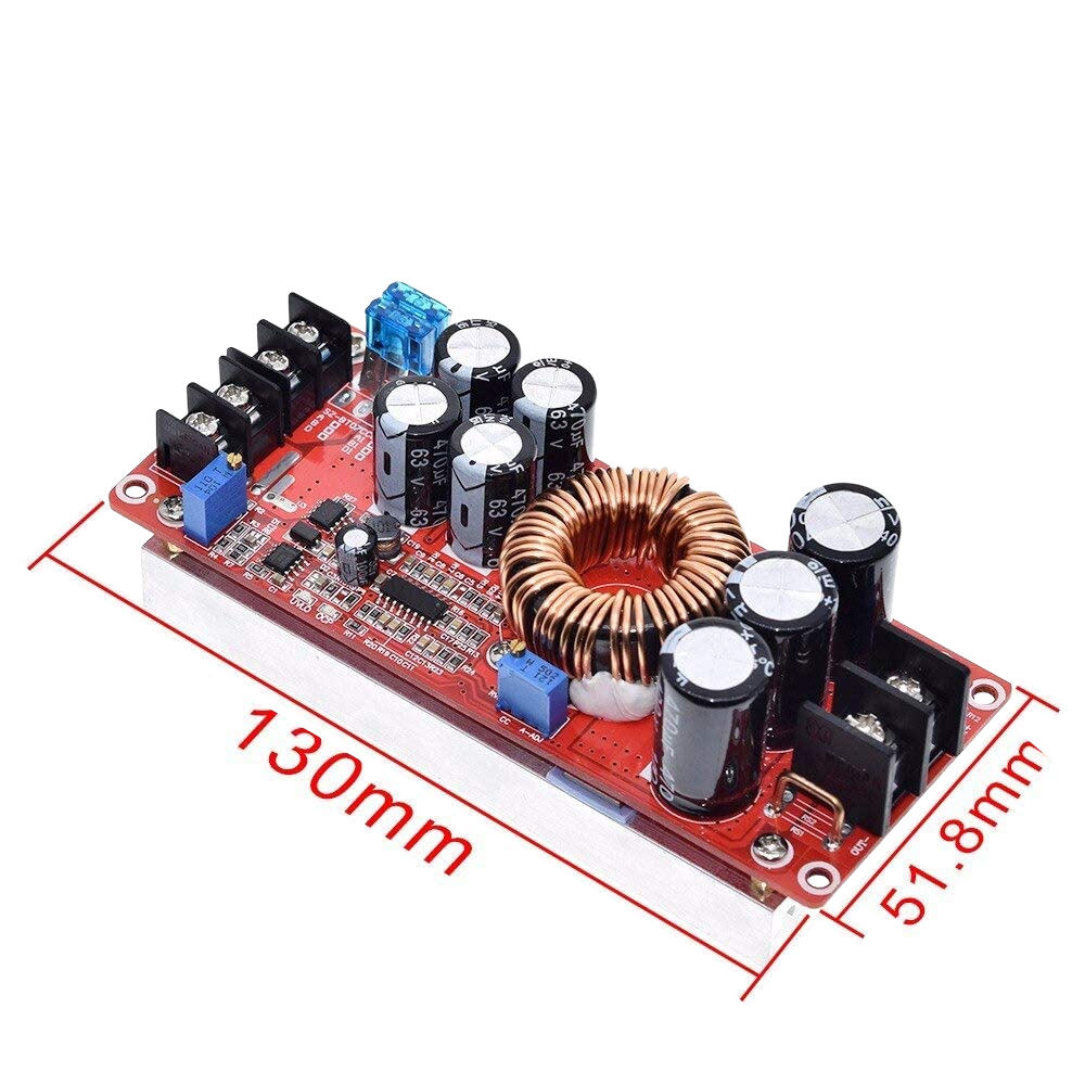 1200W DC to DC Converter, 20A Step-Up Boost Converter 8~60V to 12~80V Adjustable Power Supply