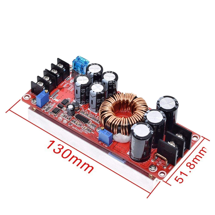 1200W DC to DC Converter, 20A Step-Up Boost Converter 8~60V to 12~80V Adjustable Power Supply