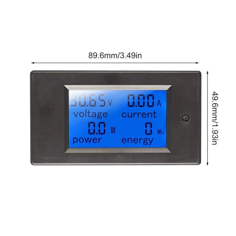DC 4-in-1 Energy Meter, 6.5–100V 20A (2kW) Power Meter, Voltage, Current, Power & Energy Meter with Digital Display