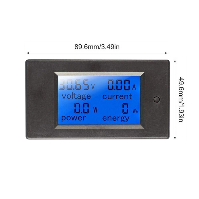 DC 4-in-1 Energy Meter, 6.5–100V 20A (2kW) Power Meter, Voltage, Current, Power & Energy Meter with Digital Display