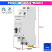 16A Impulse Relay, 2 Pole 230VAC Latching Relay for Line Control