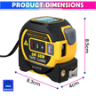 3-in-1 Laser Distance Meter 60m Range finder, 10m Cross Line Laser & 5m Self-Lock with LED Display, Auto-Lock Blade
