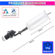 1/2 Inch Float Ball Valve with Adjustable Arm – Automatic Water Level Controller