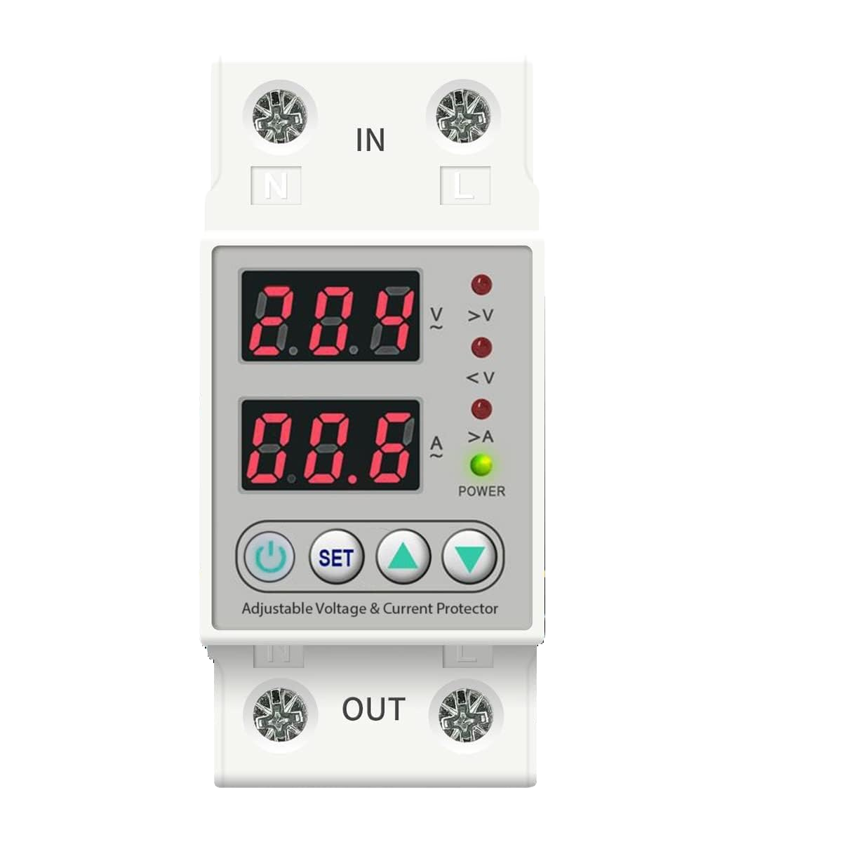 Single Phase Automatic Voltage Protector with Over/Under Voltage & Overload Protection with Auto-Reconnect & LED Display (80A)