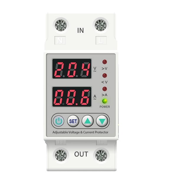Single Phase Automatic Voltage Protector with Over/Under Voltage & Overload Protection with Auto-Reconnect & LED Display (80A)