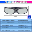 3D Glasses for DLP Link 3D Projectors, 144Hz Active Shutter 3D Eyewear