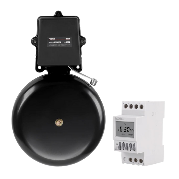 Automatic School Bell 120dB with Weekly Timer, 40 Programs & 1–99s Ring, 220V