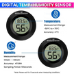 Mini Digital Thermometer & Hygrometer – Compact Temperature & Humidity Monitor with Back Sensor for Home, Car & Office