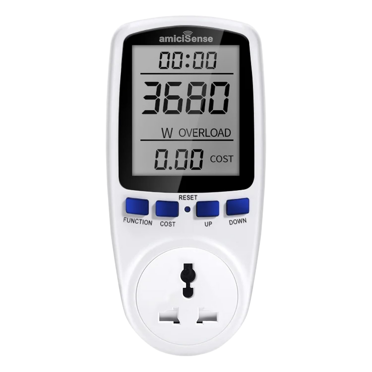 Digital Power Meter Plug – Voltage, Amps & Frequency Test & Cost Monitor 16A Capacity with Real-Time