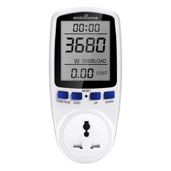 Digital Power Meter Plug – Voltage, Amps & Frequency Test & Cost Monitor 16A Capacity with Real-Time